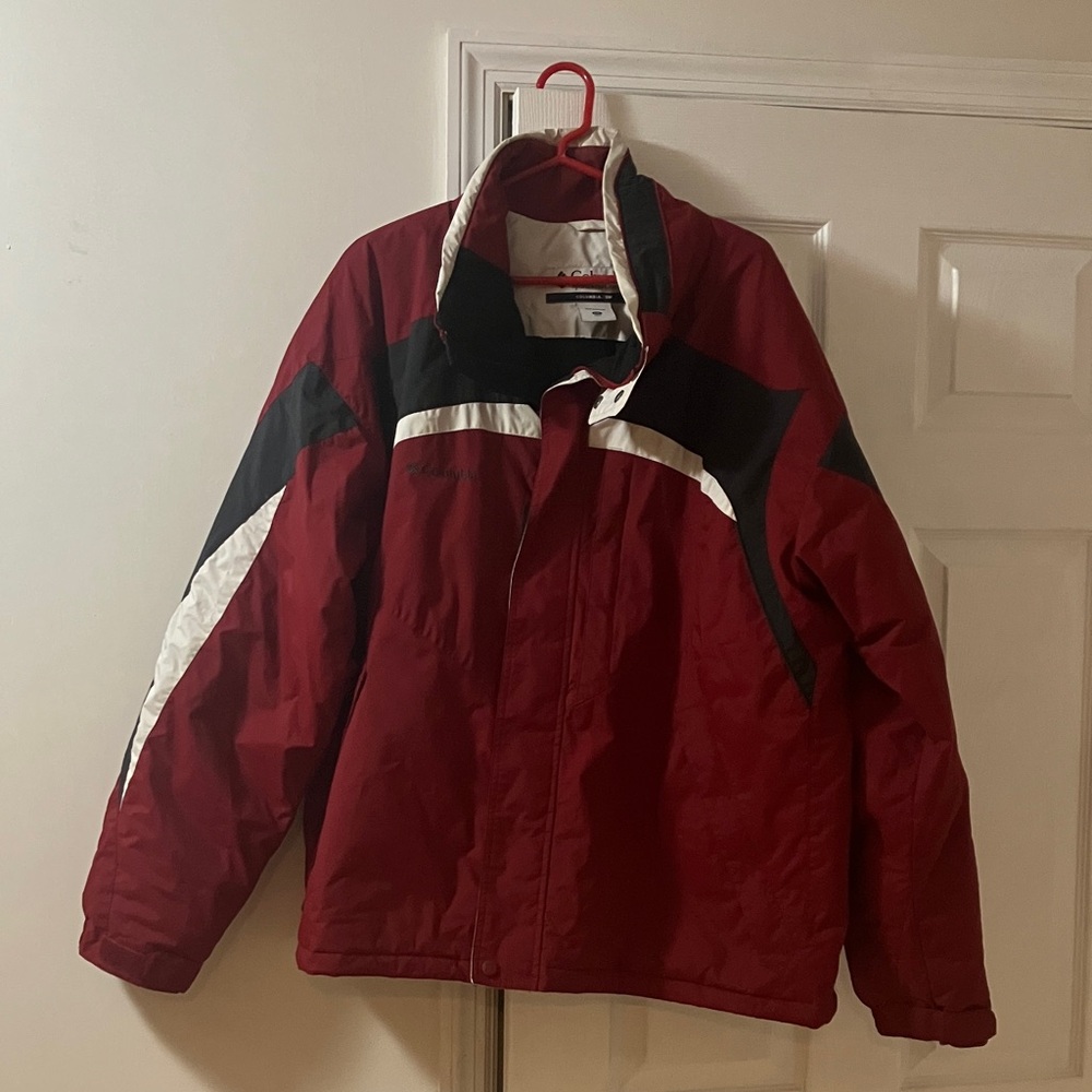 Columbia Men's Red and Black Ski Jacket
